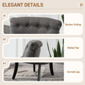Fabric Single Sofa Dining Chair Tub Chair Upholstered W/ Pillow Solid Wood Leg Home Living Room Furniture Charcoal Grey