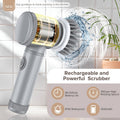 Electric Spin Scrubber - Shower Scrubber,Bathroom Scrubber Electric,for Cleaning Tub, Floor, Tile, Window, Sink, Kitchen Cleaning With 5 Electric Cleaning Brush Head  8